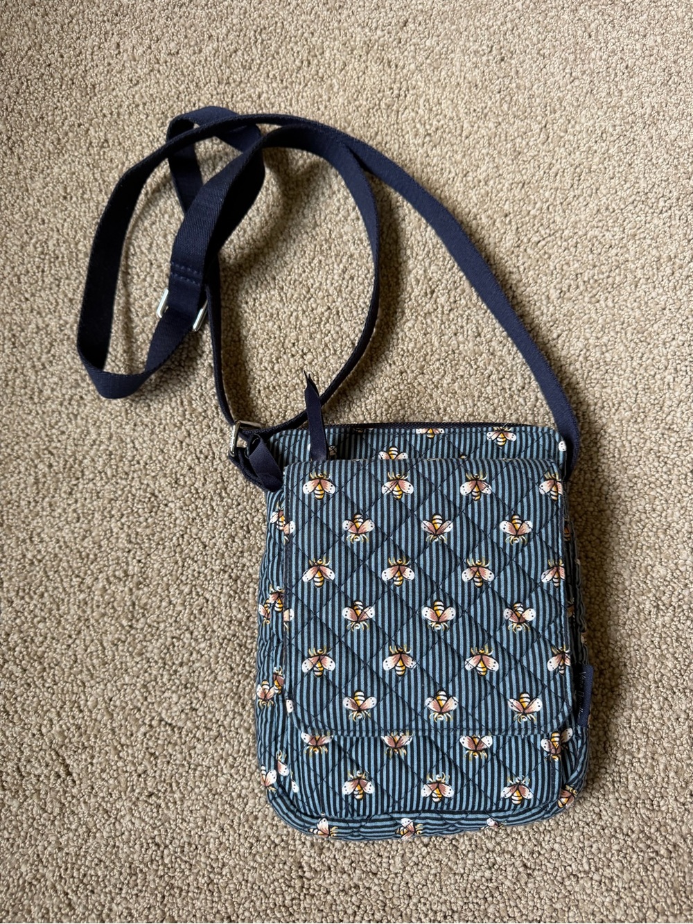 Vera Bradley Bees Navy RFID mini hipster